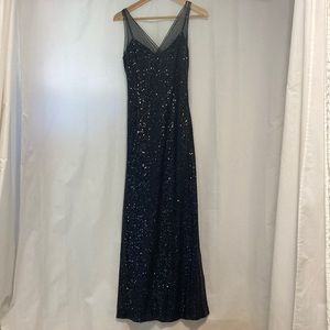 LAUREN by Ralph Lauren evening gown black sequins